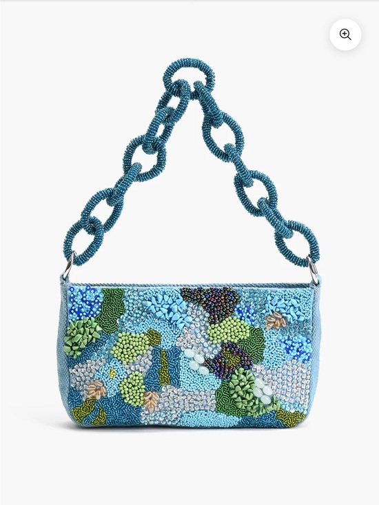 America & Beyond Handbags - America & Beyond Blue Lagoon Beaded Bag